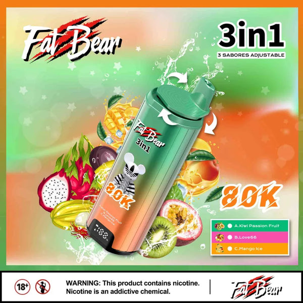 Fat Bear Triple 3 in 1 80000 Puffs Wegwerp Vape