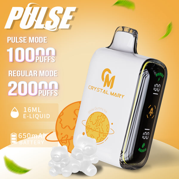 CRYSTAL MARY Pulse 10000 Rookwolken 20K Rookwolken Einweg-Vape E-Zigarette Dual Mesh Spiraal