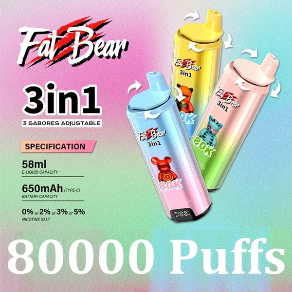 Fat Bear Triple 3 in 1 80000 Puffs Wegwerp Vape