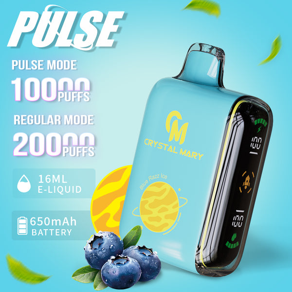 CRYSTAL MARY Pulse 10000 Rookwolken 20K Rookwolken Einweg-Vape E-Zigarette Dual Mesh Spiraal