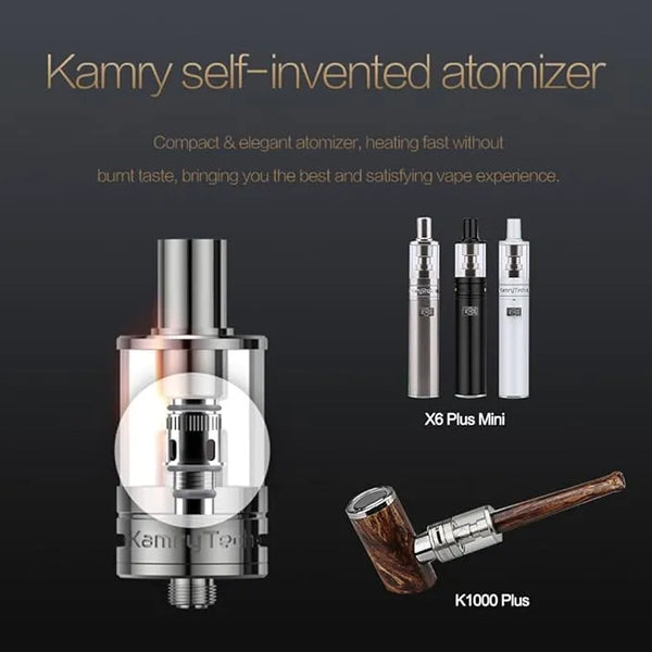 kamry k1000 Plus Atomizer 2ml Empty Tank for Wood Color e-cig Pipe